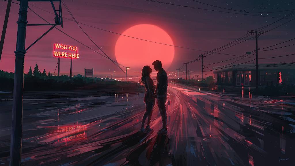 恋人对视